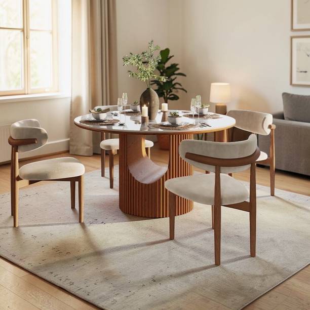 Tanush Furnitures Modern Glona Fluted Oval Coffee Table with Storage Engineered Wood Coffee Table