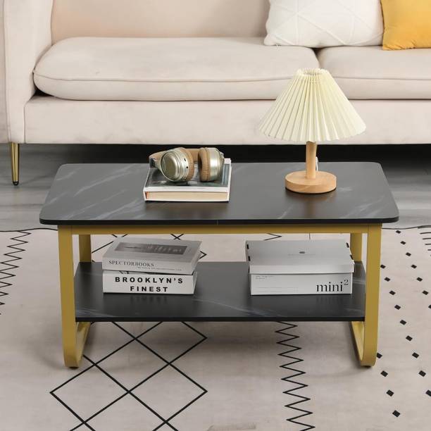 Yusha handicrafts Center Table for Living Room Coffee Table for Reception Bungalow Marble Pattern Engineered Wood Coffee Table