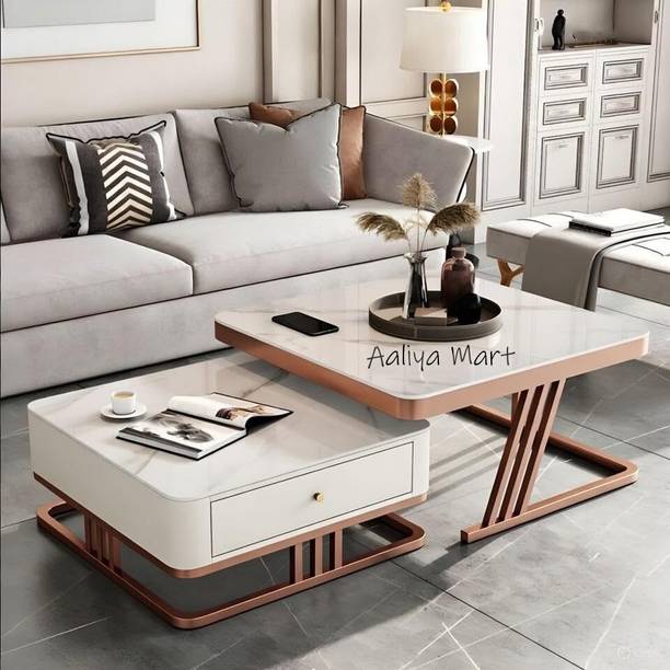 Expressow Enterprises Modern Coffee Table with Storage Drawer | Metal Frame Engineered Wood Top Engineered Wood Coffee Table