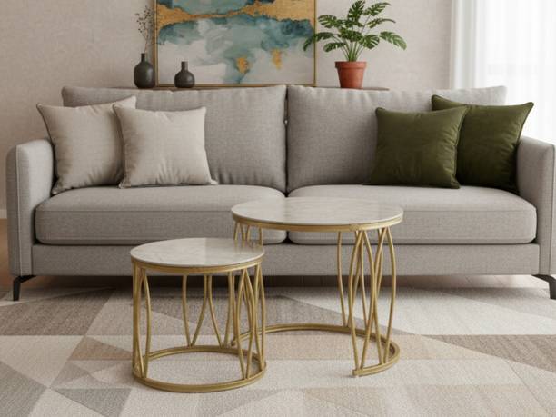 roshan furniture Nesting Coffee Table Set of 2 ceramic tiles Stone Coffee Table