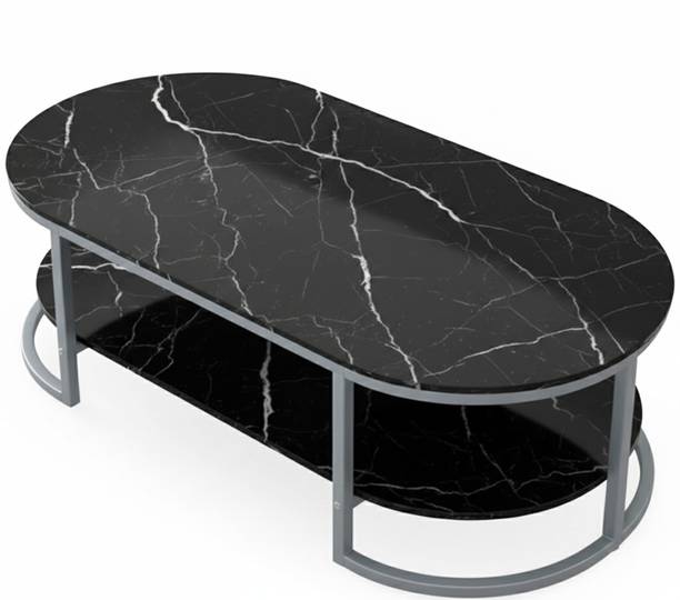 CROWN ART SHOPPEE Stylish Oval Center Table for Living Room Engineered Wood Coffee Table