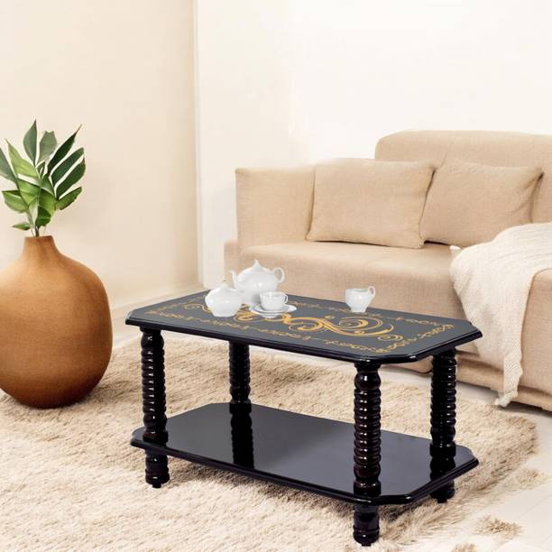 Woodnix Rectangle Coffee & Tea Table | Center Table with Storage Shelf Engineered Wood Coffee Table