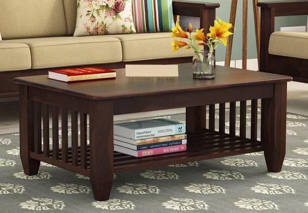 Flipkart Perfect Homes Louis Sheesham ( Rosewood ) Center Table, Tea Table With Storage, Solid Wood Coffee Table