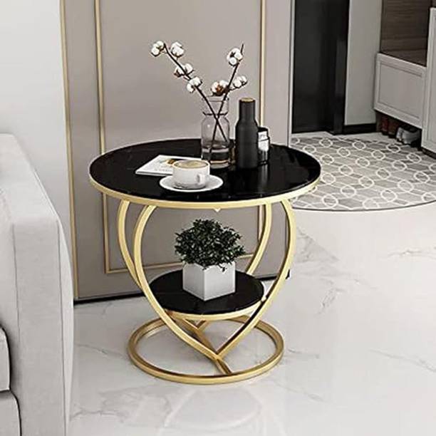 WOOD KARTINDIA Stylish Side Table for Living Room with Heart Design & Lower Shelf Engineered Wood Coffee Table