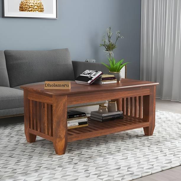 Dholamaru Solid Sheesham Wood Coffee Table | Centre Table For Living Room | Dining Room Solid Wood Coffee Table