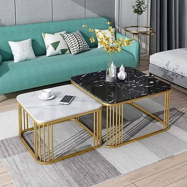 TAXOZY Square Coffee Table Set of 2 Modern Minimalist Style Furniture for Living Room Engineered Wood Coffee Table