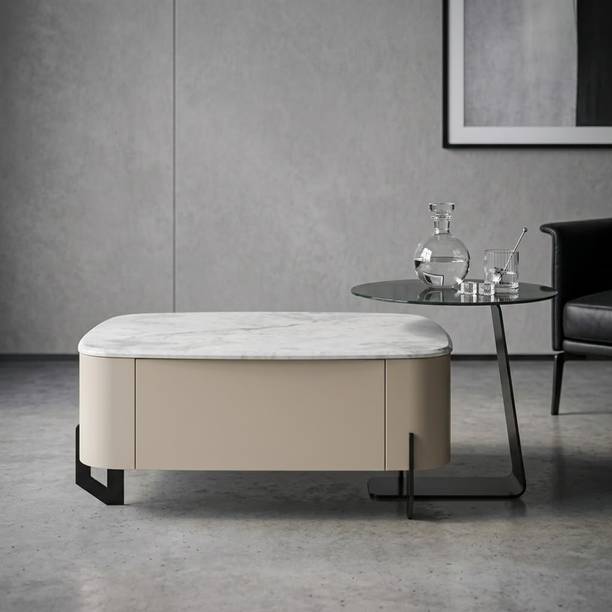 ardasinterior Luxe Black Glass Center Table Set Stone Coffee Table