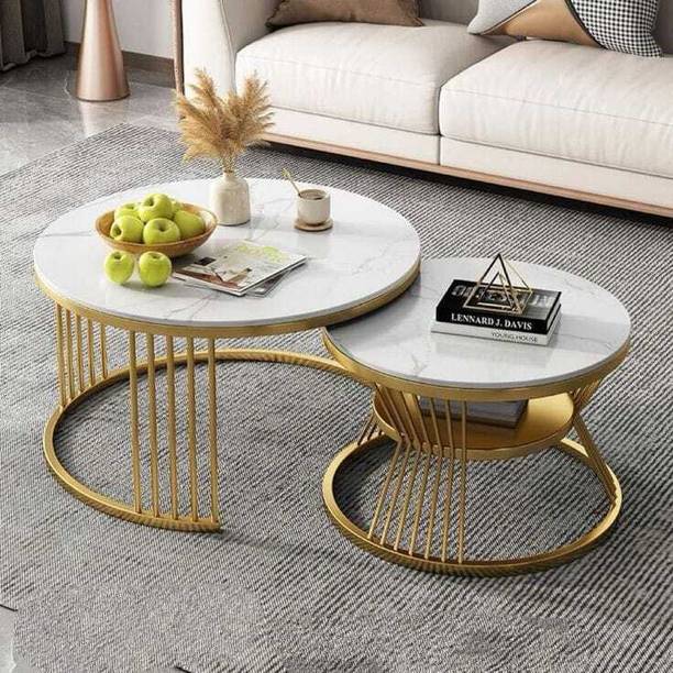 woodsyshoppee Nesting Tables Coffee Table |Round Sofa Side Table Engineered Wood Coffee Table