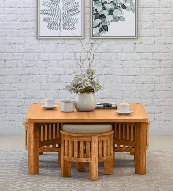 Cherry Wood Picardy Sheesham ( Rosewood ) 4 Stools Solid Wood Coffee Table