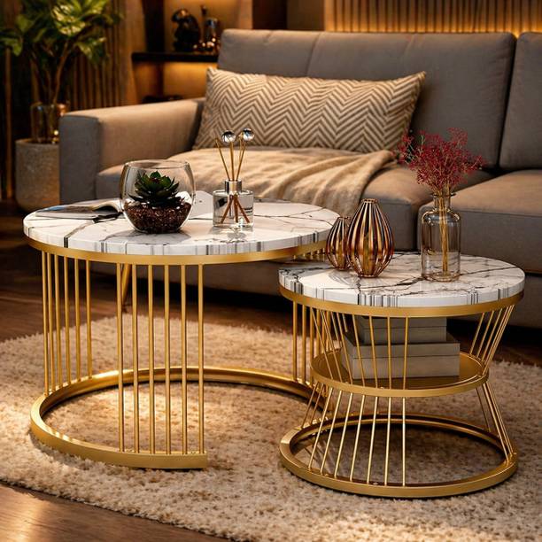 WELZISH Modern Nesting Coffee Table Set of 2 Engineered Wood Coffee Table