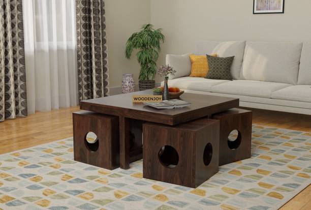WOODENJOY Sheesham Wood 4-Seater Coffee Table/Centre Table/Tea Table for Home/Livingroom Solid Wood Coffee Table