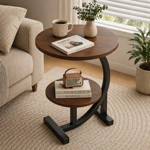 Toriyox Round Shape Coffee Table The Elegance of Metal Marble Finish Engineered Wood Coffee Table