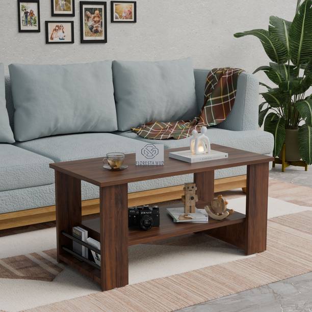 TimbWorld Modern Engineered Wood Coffee Table With Open Storage Shelf For Living Room || Engineered Wood Coffee Table