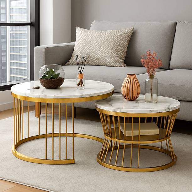 TAXOZY Elegant Nested Coffee Table Set for Modern Living Rooms Engineered Wood Coffee Table