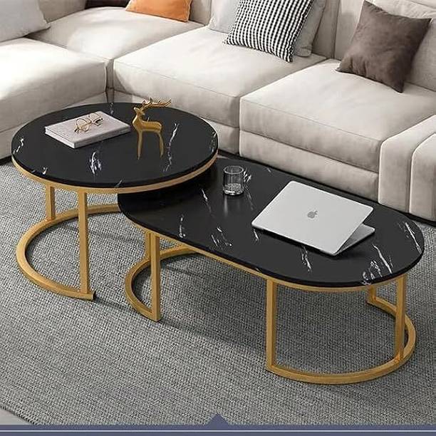 Mysoor art handicrafts Remarkable Design: Damp-Resistant Home Center Table, Nordic Oval Low Table Engineered Wood Coffee Table