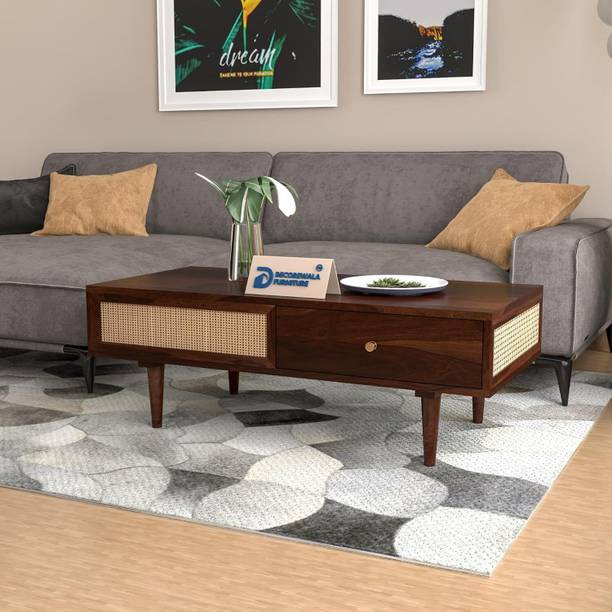 DECOREWALA Sheesham Solid Wood Coffee Table With Drawer Storage For Living room Solid Wood Coffee Table