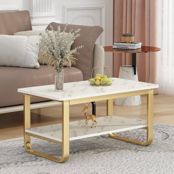 Yusha handicrafts Center Table for Living Room Coffee Table for Reception Bungalow Marble Pattern Engineered Wood Coffee Table
