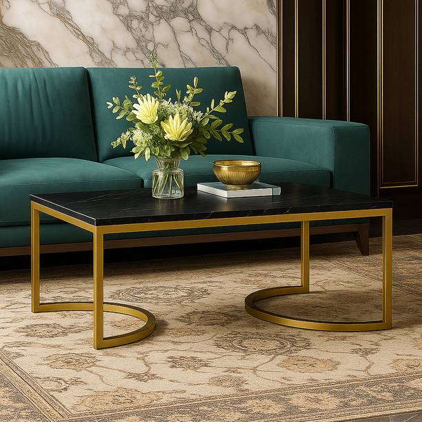 Suhailbrothers amp-Resistant Home Center Table, Nordic Oval Low Table Engineered Wood Coffee Table