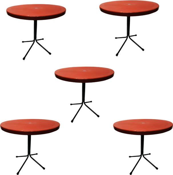 GOYALSON Restaurant Table Dining Bar Table Easily Foldable and Light Weight Table 5 PC Metal 4 Seater Dining Table