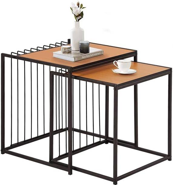 Indian Decor 45218 Industrial Nesting Coffee Table Set of 2,Stacking Side or End for Living Engineered Wood Coffee Table