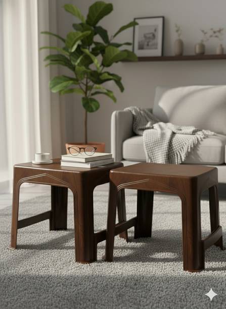 Anmol Moulded Furniture Fixed Center Table With 1 Year Guarantee pack of 2(size Medium) Weight Bearing Capacity 150 kg Plastic Coffee Table
