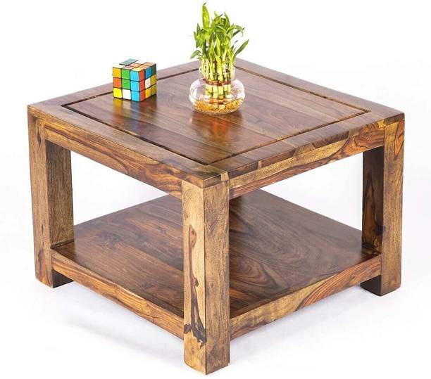 Banshi Solid Wood Square Coffee Table| Wooden Center Table for Living Room & Home Décor Solid Wood Coffee Table