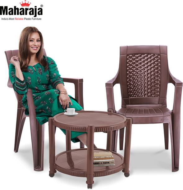 MAHARAJA Classic Coffee Table Set | 2 Chairs & 1 Plastic Coffee Table