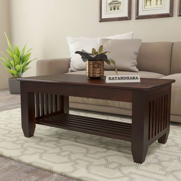 Ratandhara Furniture Solid Sheesham Wood Coffee Table For Living Room / Cafe / Hotel. Solid Wood Coffee Table