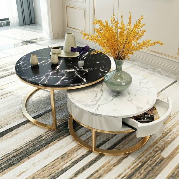 FLORIVA Modern Nesting Coffee Tables Set of 2 for Living Room and Bedroom Engineered Wood Coffee Table