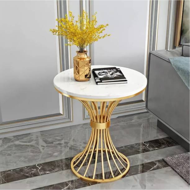 CartaDen Round End Table For Living Rom Nightstand Sofa Side Table Engineered Wood Coffee Table