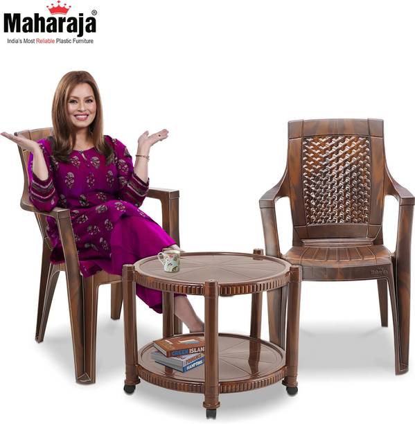 MAHARAJA Classic Coffee Table Set | 2 Chairs & 1 Plastic Coffee Table