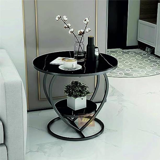 WOOD KARTINDIA Stylish Side Table for Living Room with Heart Design & Lower Shelf Engineered Wood Coffee Table