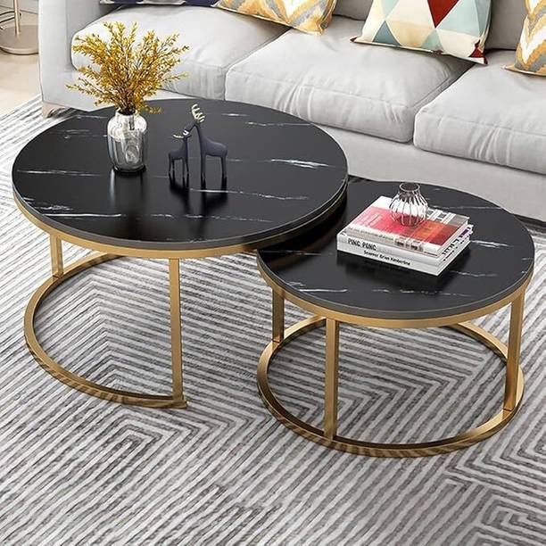 ALM SHOPPEE Round Coffee Table Modern Sofa Side Table for Living Room End Table Engineered Wood Coffee Table