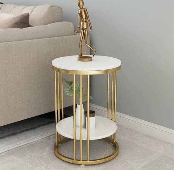 MH Enterprises Modern Round Marble Coffee Table Engineered Wood Coffee Table