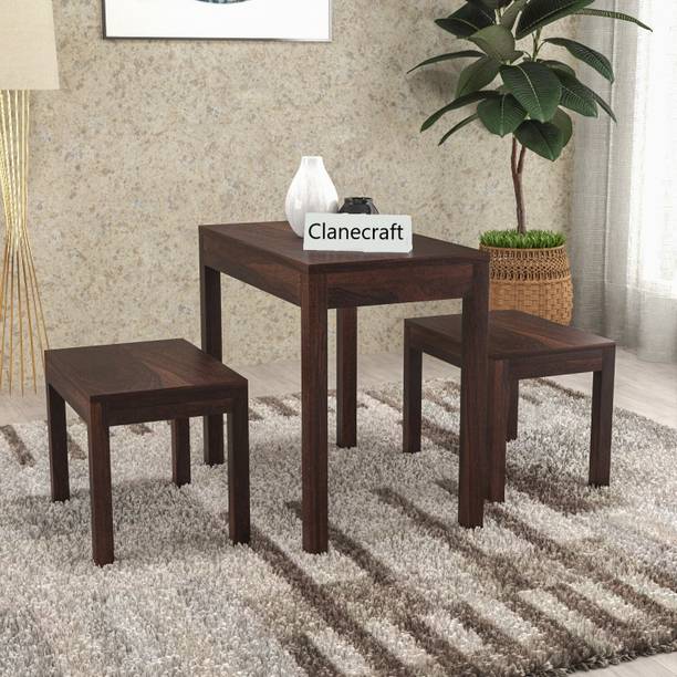CLANECRAFT Solid Sheesham Wood One Dining Table & 2 Bench Dining Set For Dining Set. Solid Wood Coffee Table