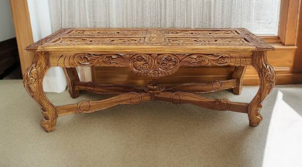 Wood Master Sre Teak Wood Wooden Center Table, Coffee Table Full Carving Table Solid Wood Coffee Table