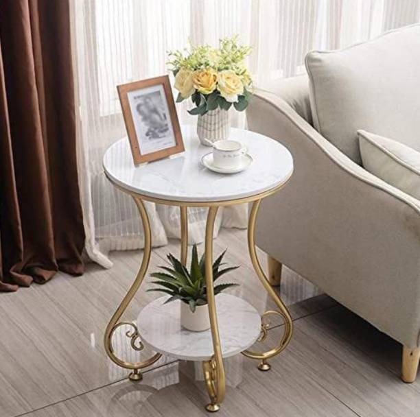 Unique Arts Shoppee Metallic Masterpieces: The Elegance of Metal Tables" End Table For Living Room Engineered Wood Coffee Table