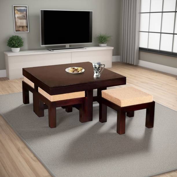 Kendalwood Furniture Premium Quality 4 Stool Coffee Table Center Table for living room Furniture Solid Wood Coffee Table