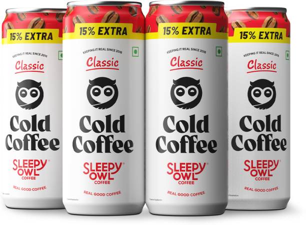 Sleepy Owl Classic Cold Coffee Can - Pack of 4 Instant Coffee