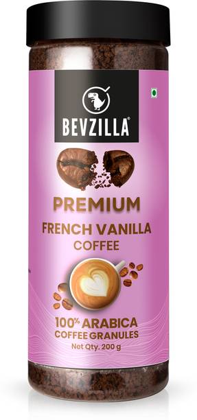 Bevzilla 200 Gram 100% Arabica Instant(French Vanilla)| Make 100 Cups|Hot & Cold Coffee Instant Coffee