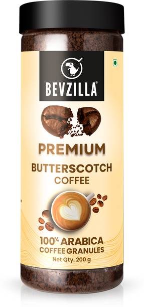 Bevzilla 200 Gram 100% Arabica Instant(Butterscotch)| Make 100 Cups|Hot & Cold Coffee Instant Coffee