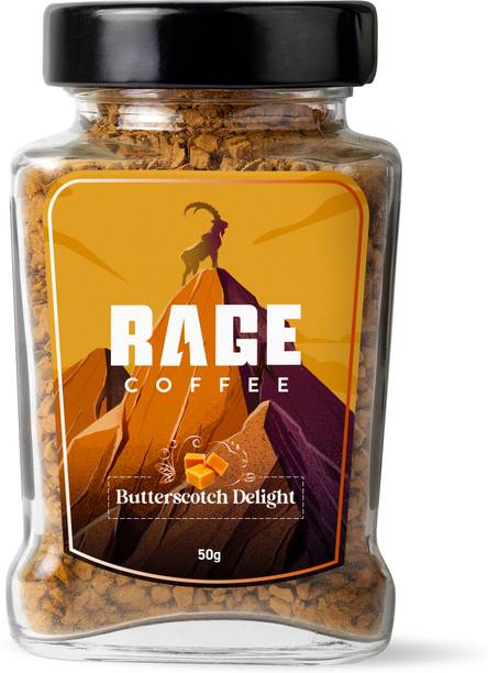 RAGE Coffee 50 Gms Butterscotch Delight Flavour - Premium Arabica Instant Coffee | Boldest, Smoothest, Tastiest, All Natural Coffee Instant Coffee
