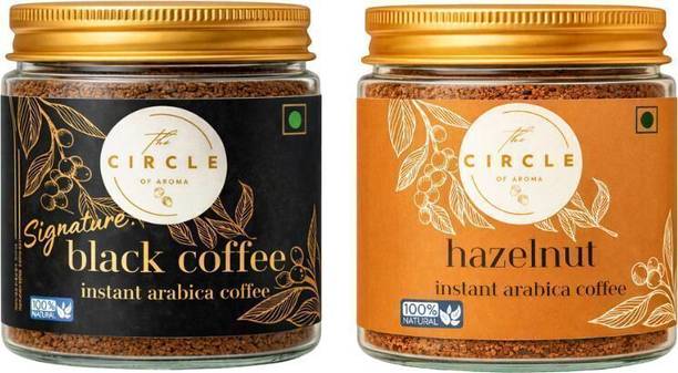 The Circle Of Aroma Signature Black Coffee & Hazelnut 100% Arabica|Rich Aroma|No Added Sugar Instant Coffee