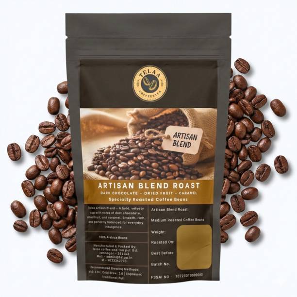 TELAA COFFEE & TEA Medium Roast Arabica Coffee Beans: Espresso, Dark Chocolate & Caramel Coffee Beans