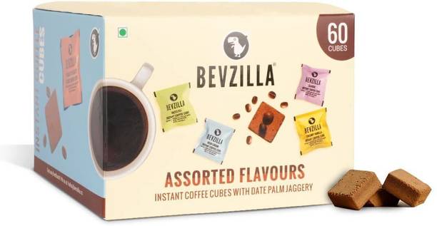Bevzilla Instant Coffee Cubes - 60 Pack (5 Flavours), 12 Coffee Cubes Of Each Flavour Instant Coffee