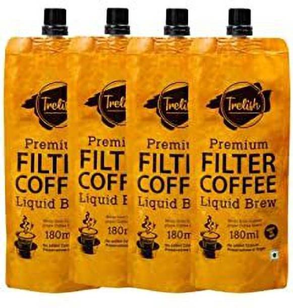 Trelish Filter Coffee 180ml pouch - combo of 4 Filter Coffee