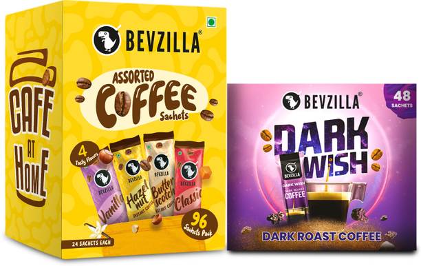 Bevzilla 48 Sachets Dark Wish Instant Coffee X 96 Assorted Instant Coffee Powder Sachets Instant Coffee