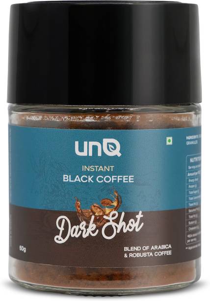 UNQ Darkshot Instant Black Coffee - Arabica | Strong Coffee | 25 Cups Instant Coffee