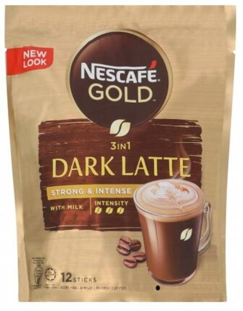 NESTLE NESCAFE GOLD 3 IN 1 DARK LATTE STRONG & INTENSE 12 STICK (12 X 34g) Instant Coffee