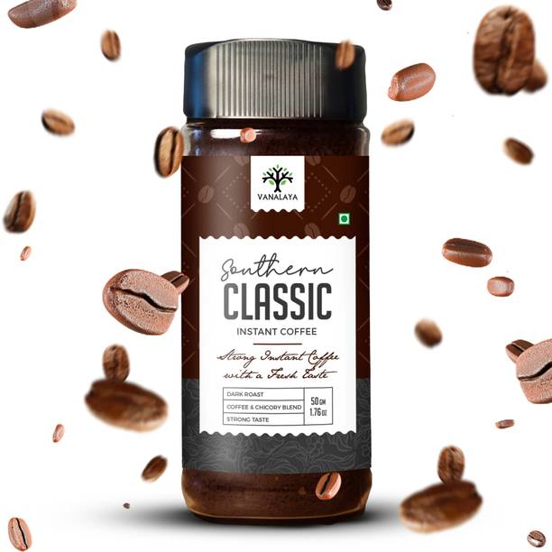 Vanalaya Southern Classic Instant Coffee With Chicory, Black Coffee Powder With Rich Aroma & Taste For Weight Loss, Stress Relief Instant Coffee